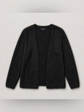 Love Tree Black Fuzzy Open Cardigan Sweater
